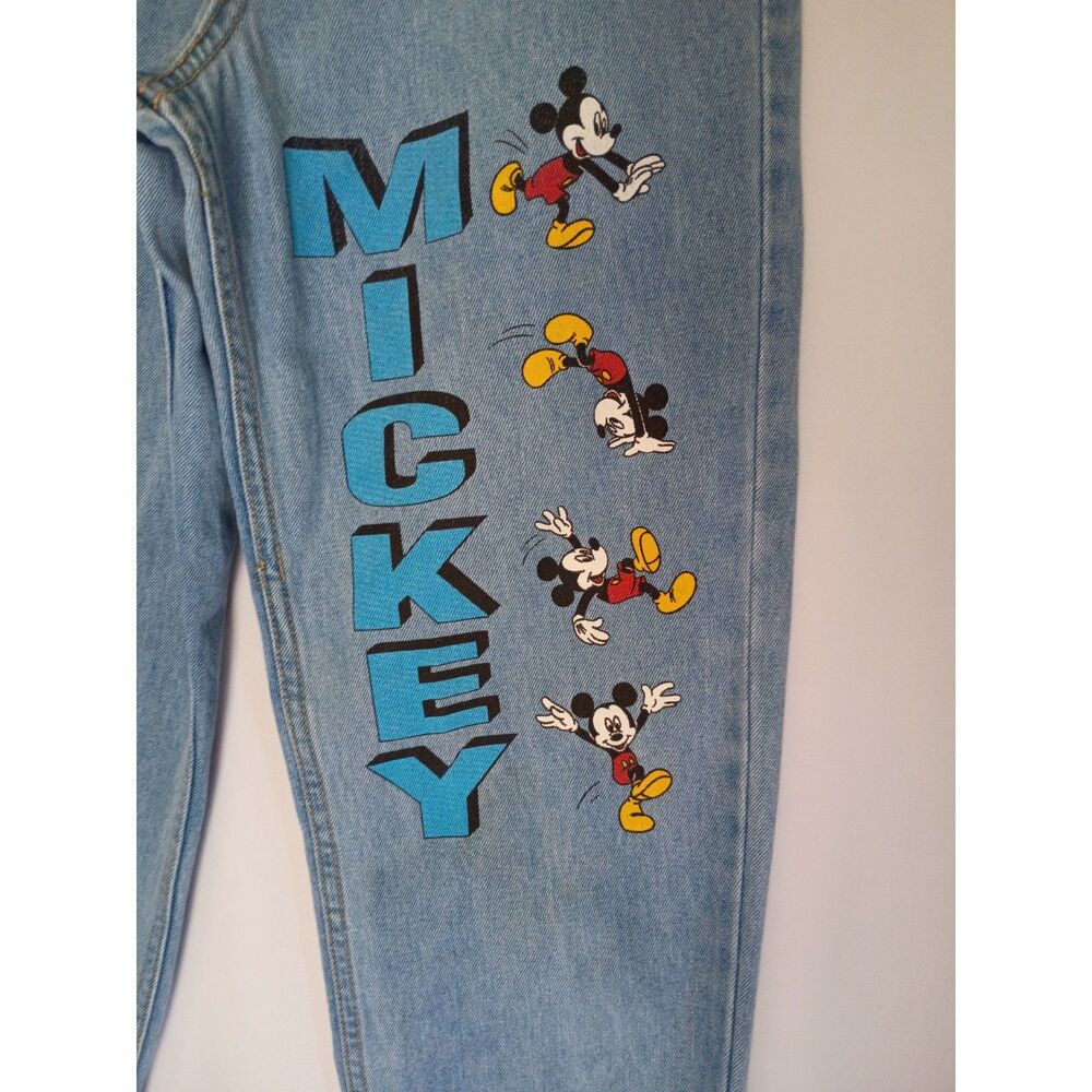 Y2K Mickey Unlimited Denim Jeans Junior Sz 3 Disney High Waist Tapered - Picture 12 of 15